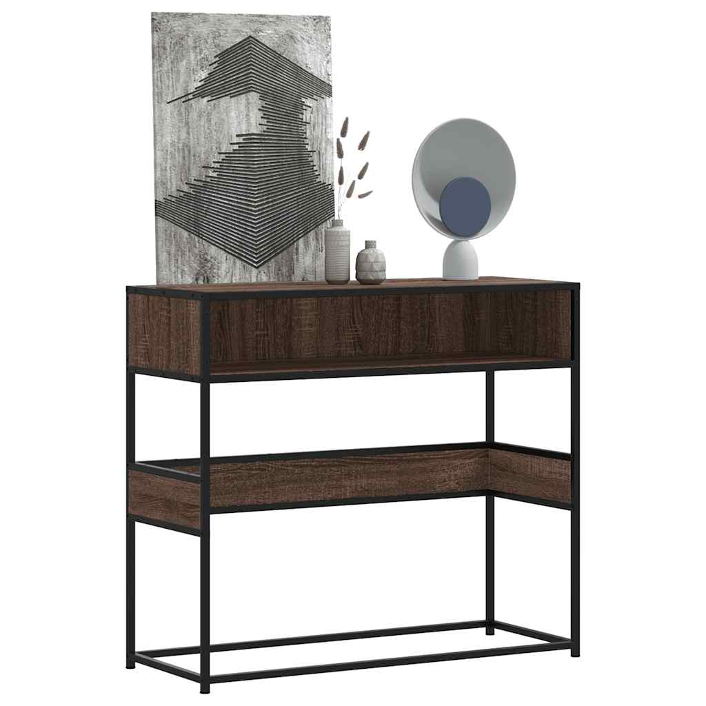 Console Table 90x35x80 cm Engineered Wood Brown oak