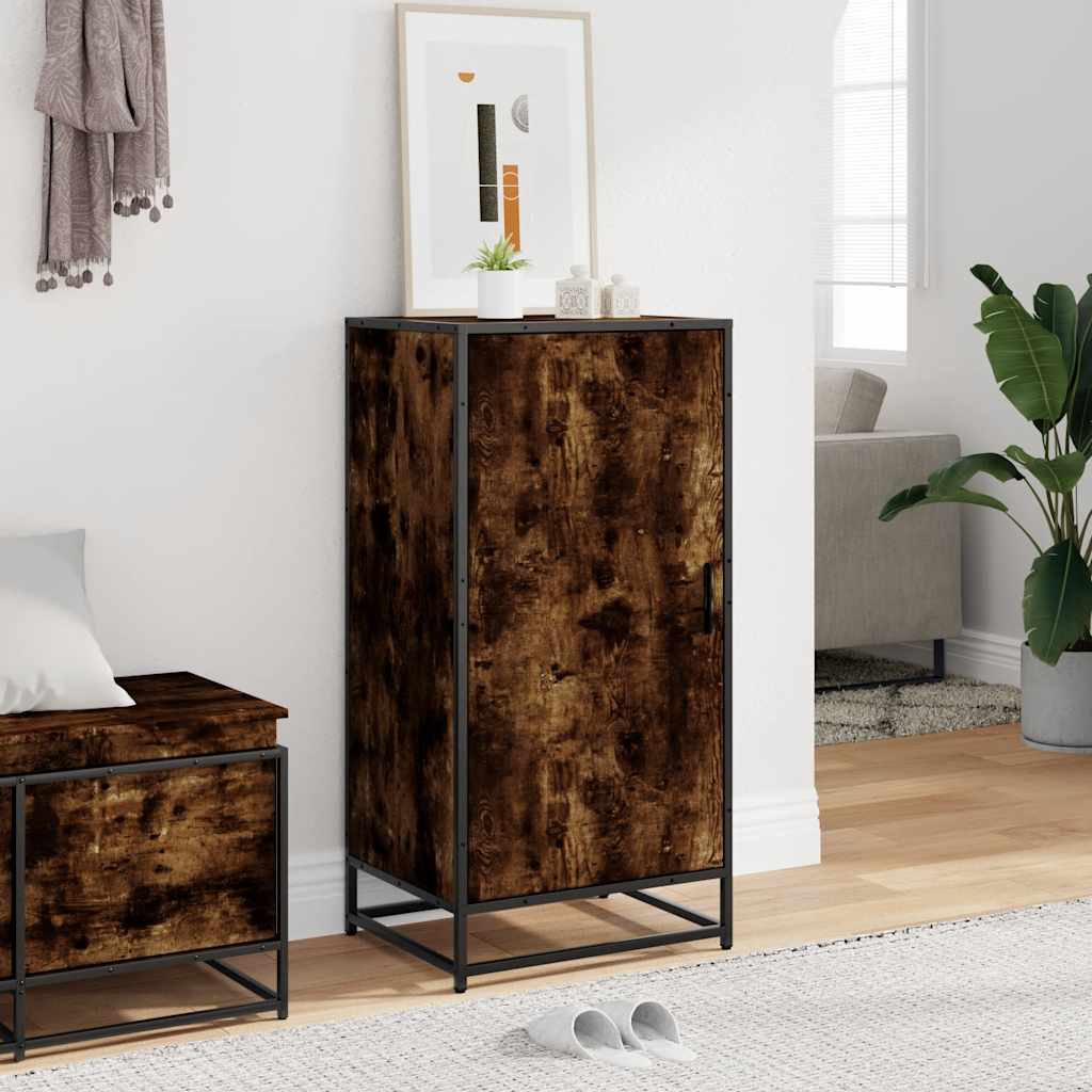 vidaXL Shoe Rack Smoked Oak 48x38x97.5 cm Engineered Wood 3