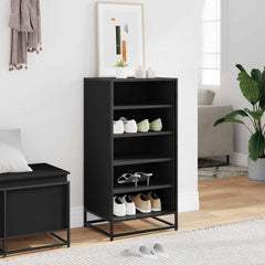 vidaXL Shoe Rack Black 48x38x97.5 cm Engineered Wood 3