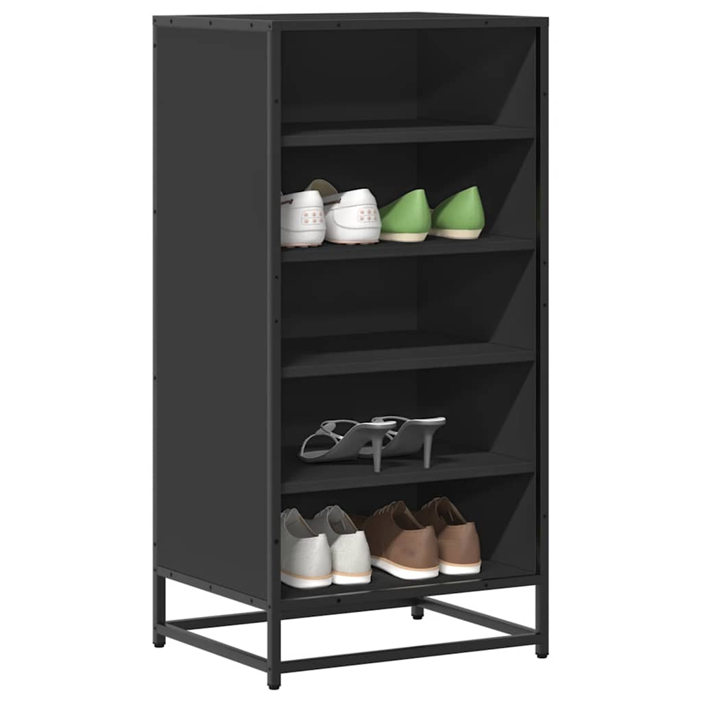 vidaXL Shoe Rack Black 48x38x97.5 cm Engineered Wood 1