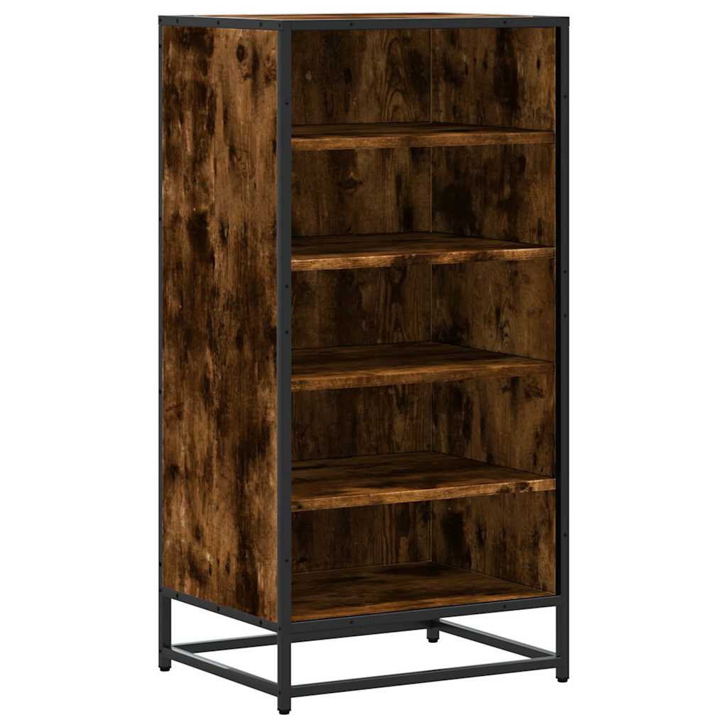 vidaXL Shoe Rack Smoked Oak 48x38x97.5 cm Engineered Wood 2
