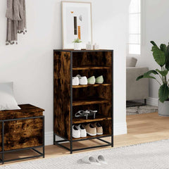vidaXL Shoe Rack Smoked Oak 48x38x97.5 cm Engineered Wood 3