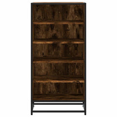 vidaXL Shoe Rack Smoked Oak 48x38x97.5 cm Engineered Wood 4