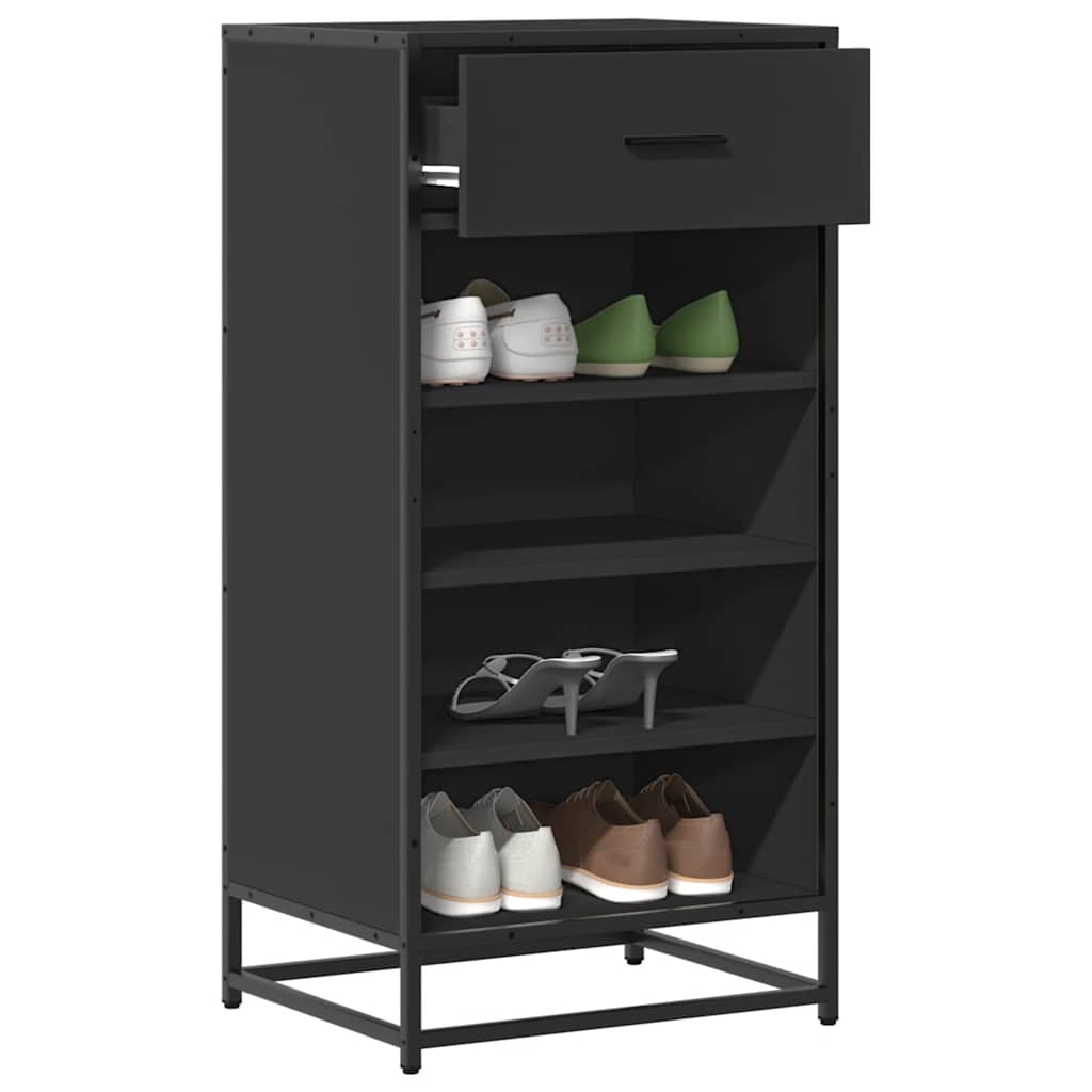 vidaXL Shoe Rack Black 48x38x97.5 cm Engineered Wood 1