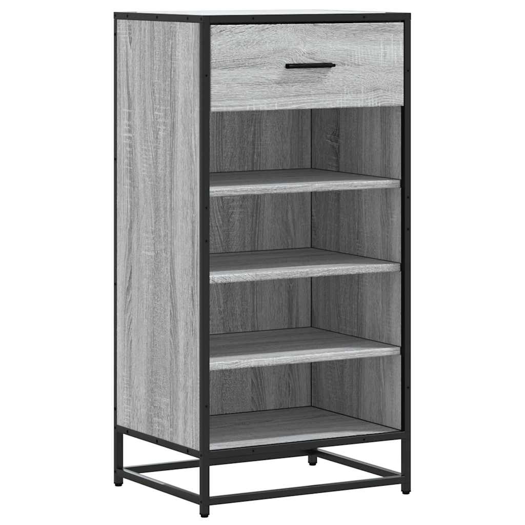 vidaXL Shoe Rack Grey Sonoma 48x38x97.5 cm Engineered Wood 2