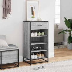 vidaXL Shoe Rack Grey Sonoma 48x38x97.5 cm Engineered Wood 3