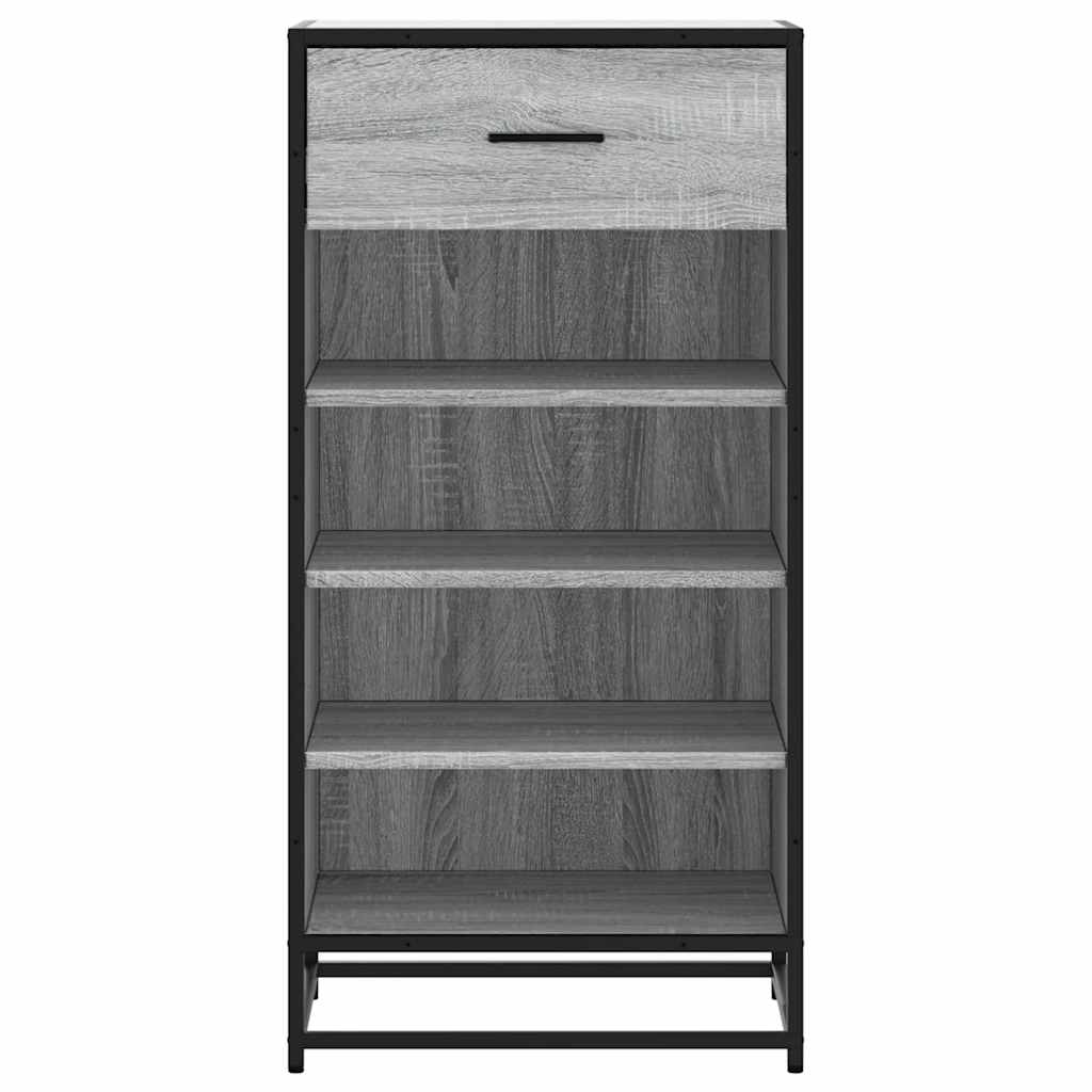 vidaXL Shoe Rack Grey Sonoma 48x38x97.5 cm Engineered Wood 4