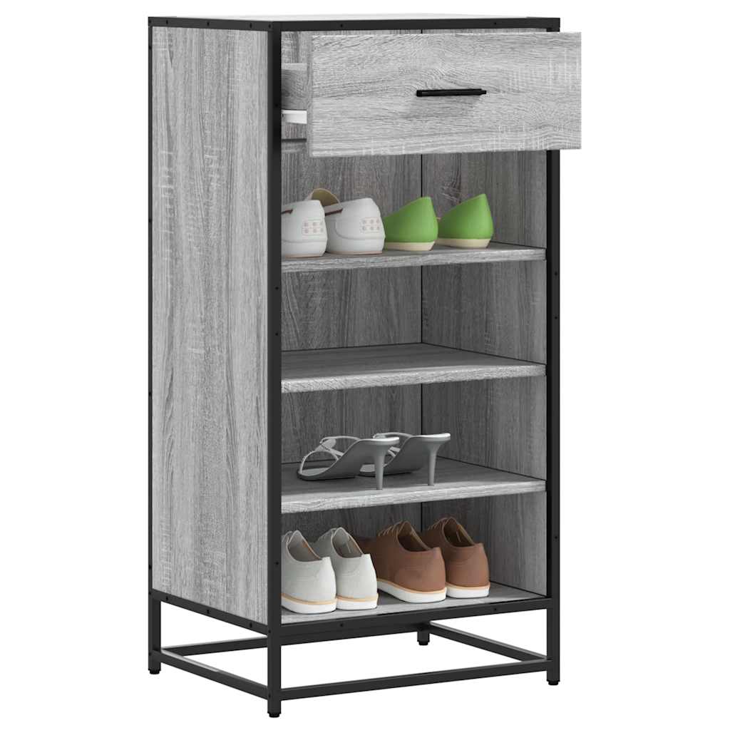 vidaXL Shoe Rack Grey Sonoma 48x38x97.5 cm Engineered Wood 1