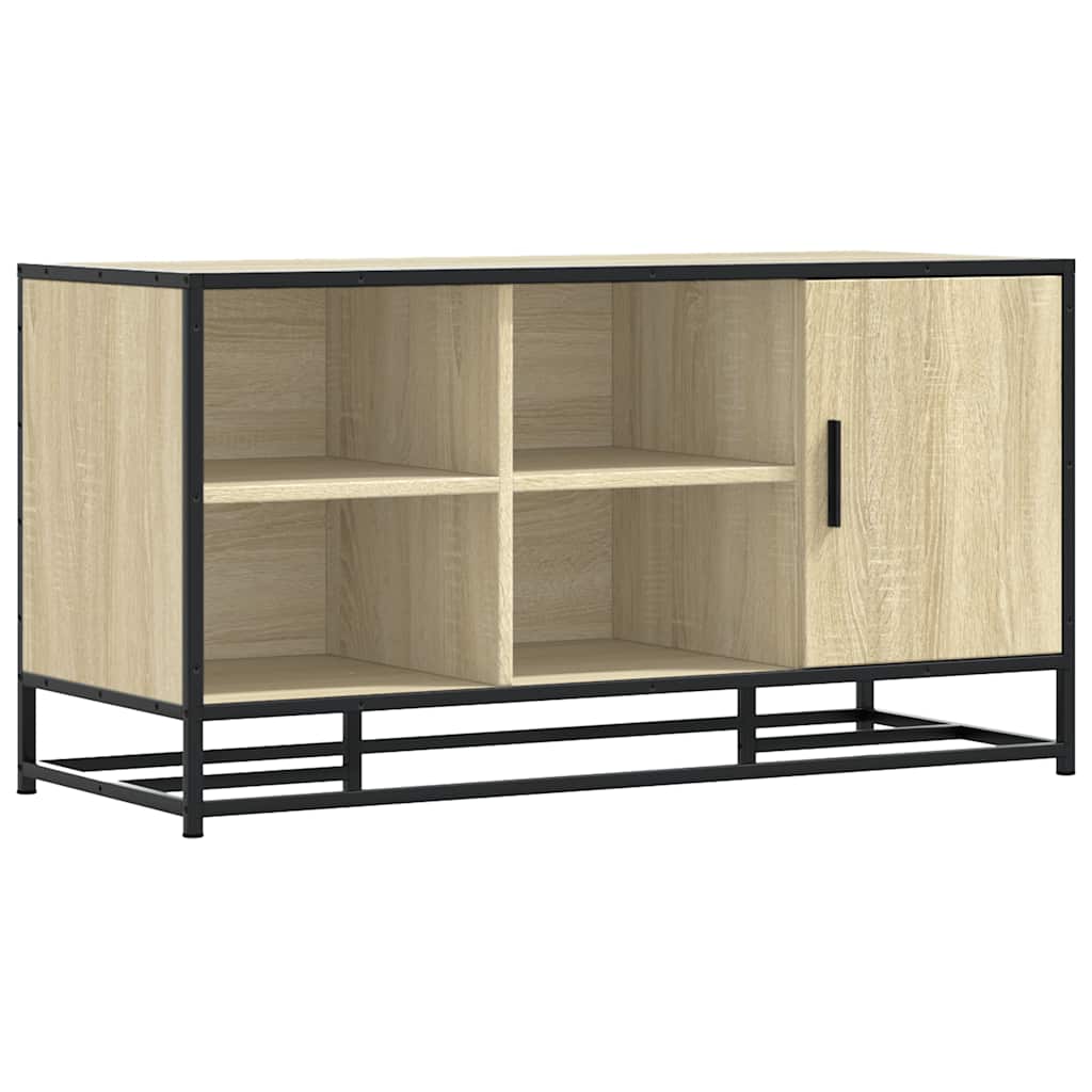 vidaXL Shoe Bench Sonoma Oak 100x40x53.5 cm Engineered Wood and Metal 2