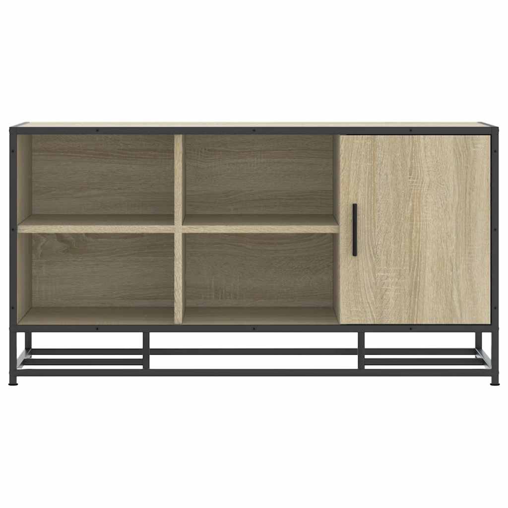 vidaXL Shoe Bench Sonoma Oak 100x40x53.5 cm Engineered Wood and Metal 4