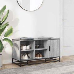 vidaXL Shoe Bench Grey Sonoma 100x40x53.5 cm Engineered Wood and Metal 3