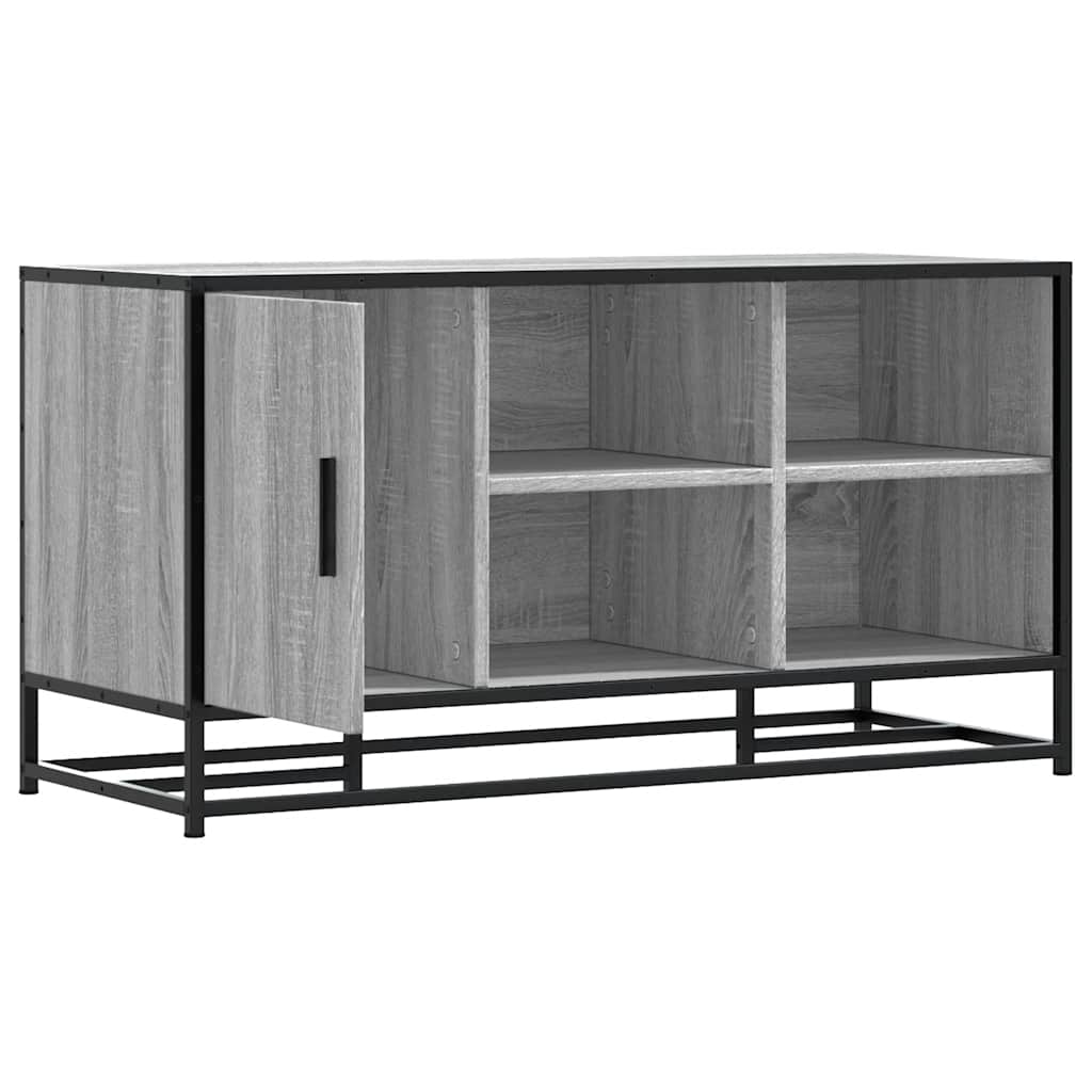 vidaXL Shoe Bench Grey Sonoma 100x40x53.5 cm Engineered Wood and Metal 6