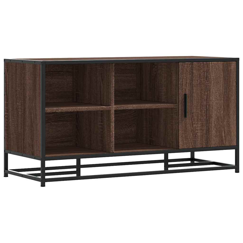 vidaXL Shoe Bench Brown Oak 100x40x53.5 cm Engineered Wood and Metal 2