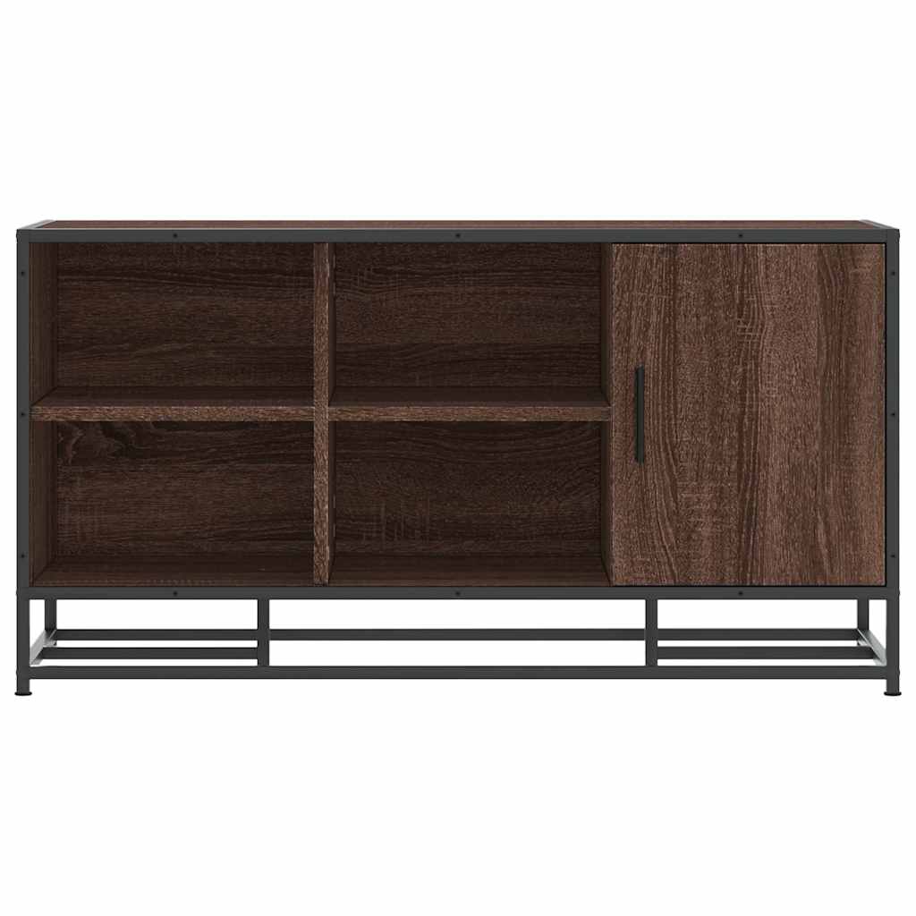 vidaXL Shoe Bench Brown Oak 100x40x53.5 cm Engineered Wood and Metal 4