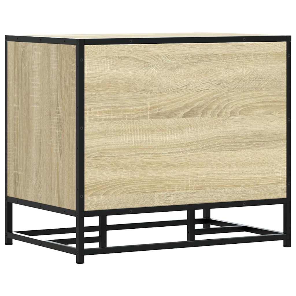 vidaXL Shoe Bench Sonoma Oak 60x40x53.5 cm Engineered Wood and Metal 6