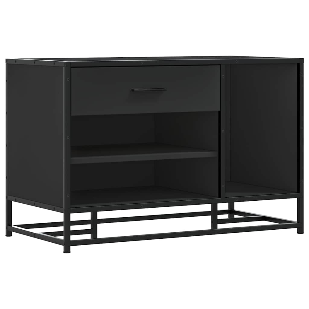 vidaXL Shoe Bench Black 80x40x53.5 cm Engineered Wood and Metal 2