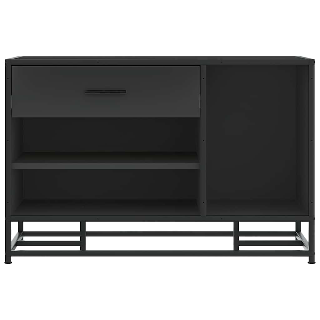 vidaXL Shoe Bench Black 80x40x53.5 cm Engineered Wood and Metal 4