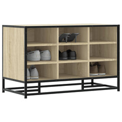 Shoe Bench Engineered Wood and Metal in Sonoma Oak