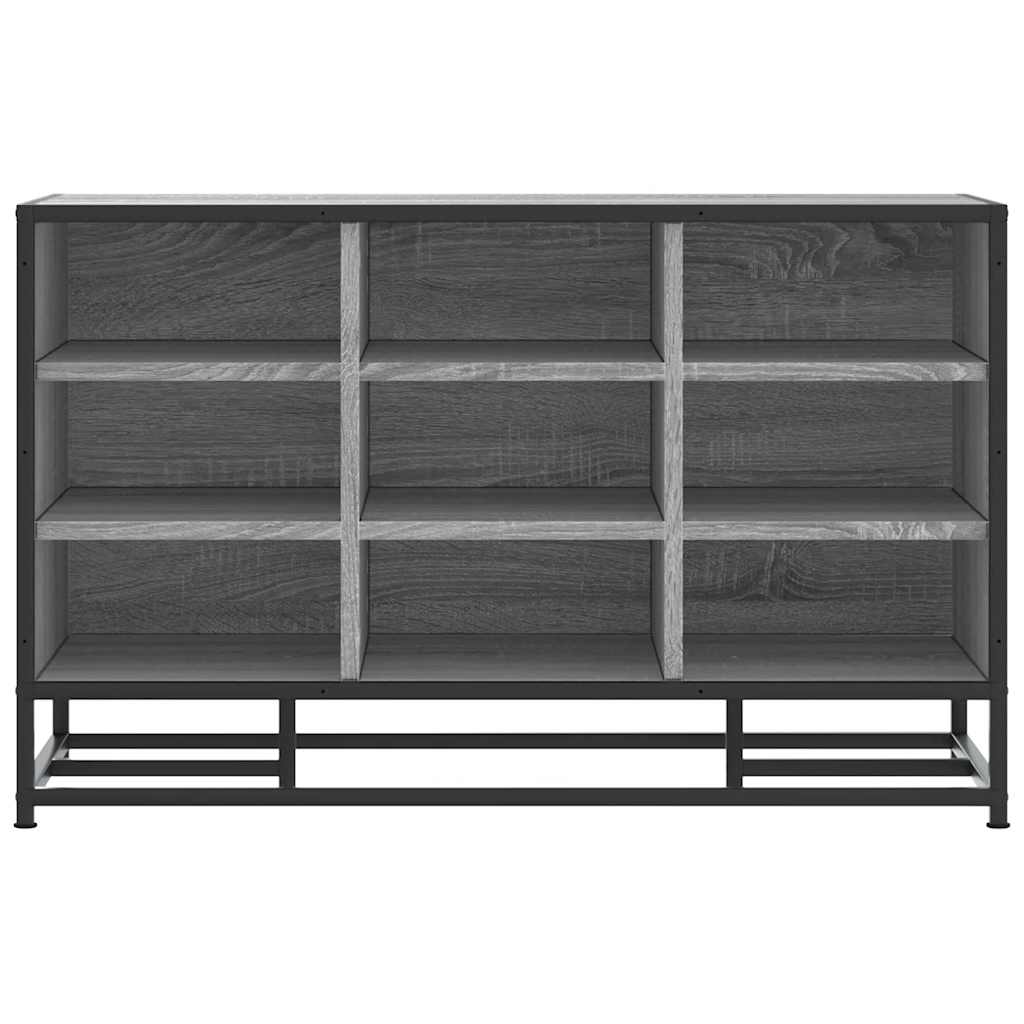 vidaXL Shoe Bench Grey Sonoma 84x40x53.5 cm Engineered Wood and Metal 4