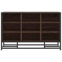vidaXL Shoe Bench Brown Oak 84x40x53.5 cm Engineered Wood and Metal 4