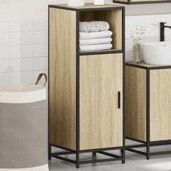 vidaXL Bathroom Cabinet Sonoma Oak 35x37.5x100 cm Engineered Wood 4