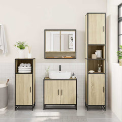 Bathroom Mirror Cabinet 65x20x60 cm Engineered Wood Sonoma oak