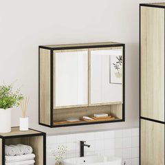 Bathroom Mirror Cabinet 65x20x60 cm Engineered Wood Sonoma oak