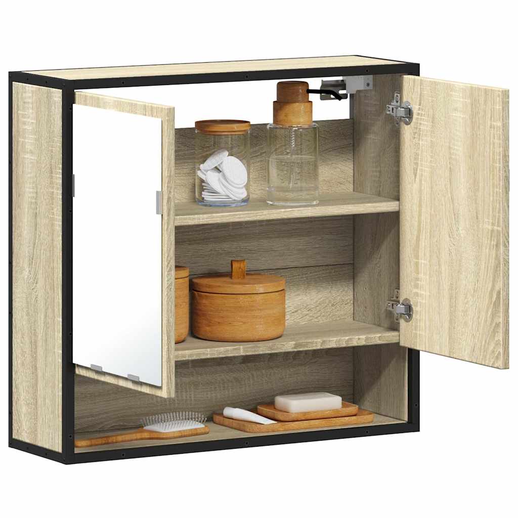 Bathroom Mirror Cabinet 65x20x60 cm Engineered Wood Sonoma oak