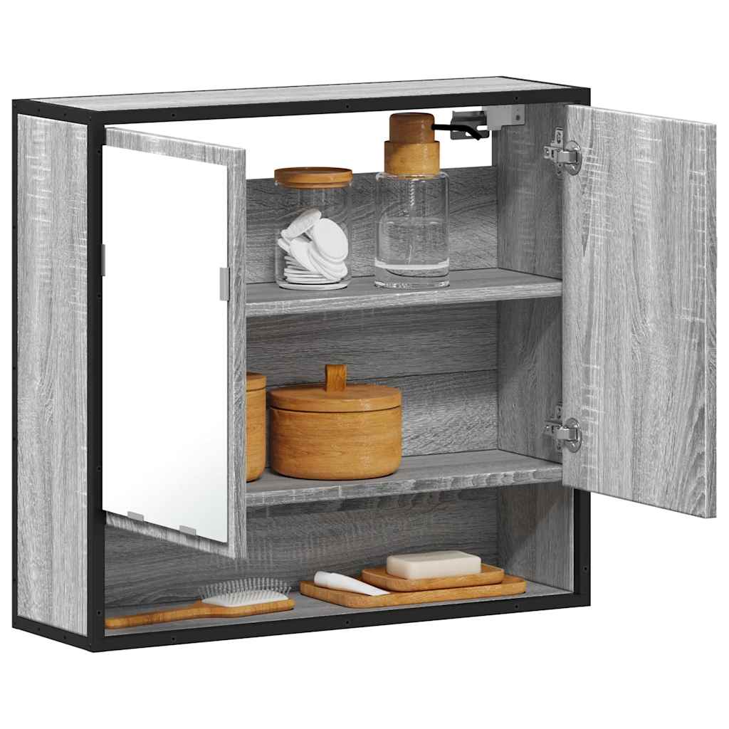 Bathroom Mirror Cabinet 65x20x60 cm Engineered Wood Grey sonoma