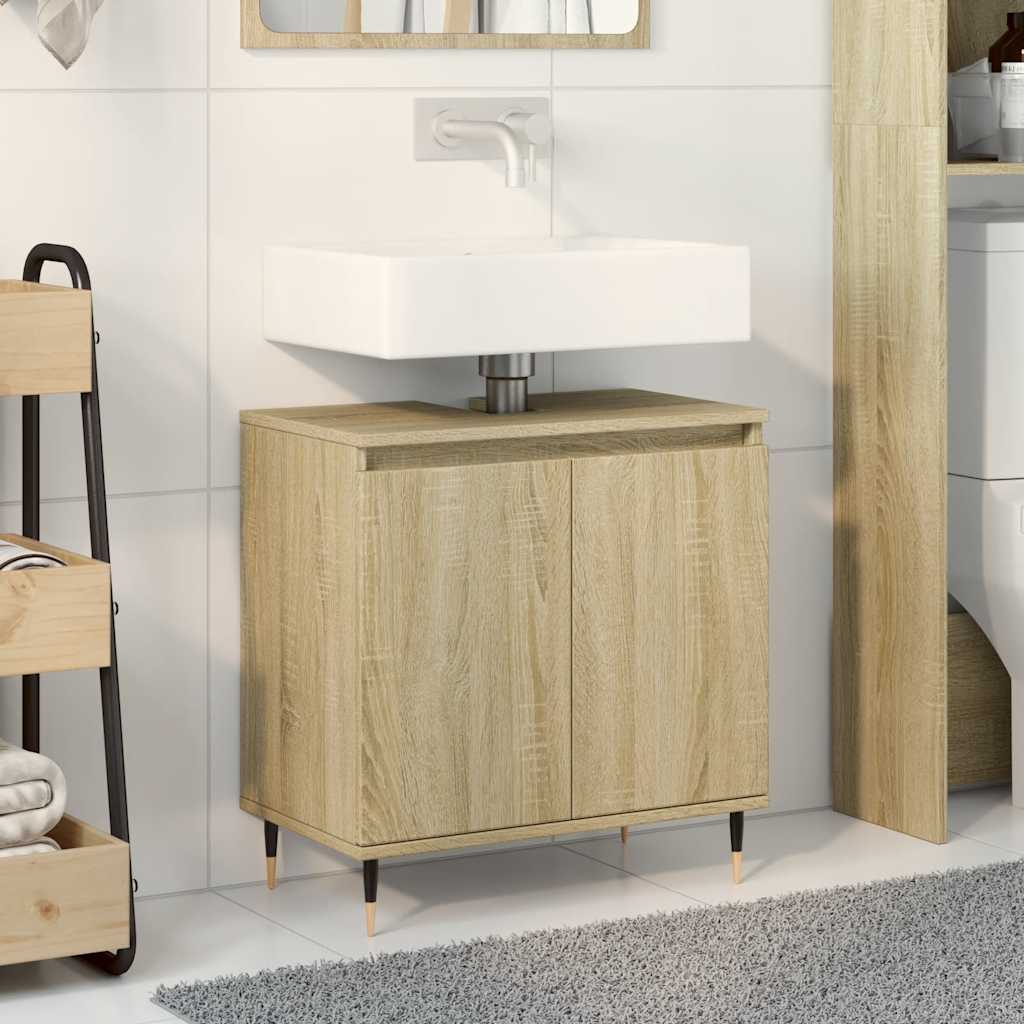 vidaXL Bathroom Cabinet Sonoma Oak 58x33x60 cm Engineered Wood 1