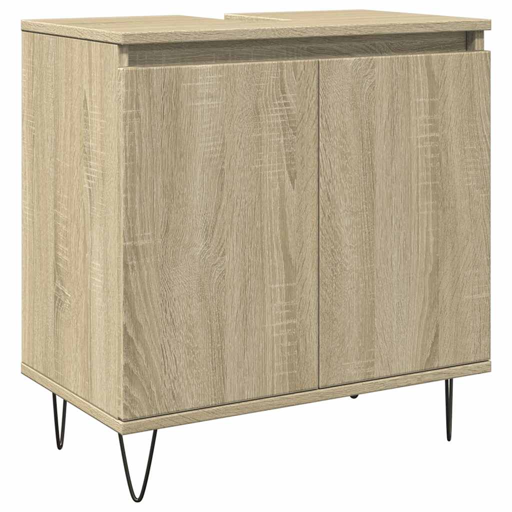 vidaXL Bathroom Cabinet Sonoma Oak 58x33x60 cm Engineered Wood 2