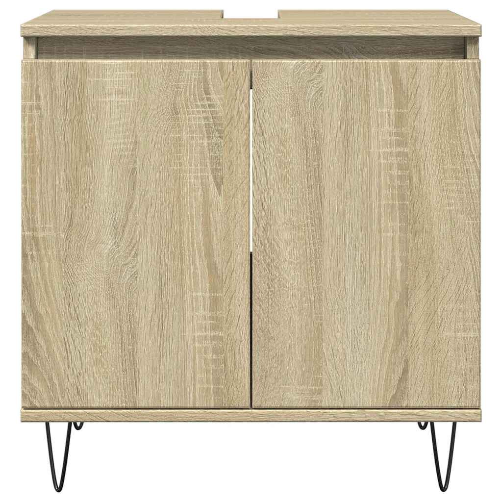 vidaXL Bathroom Cabinet Sonoma Oak 58x33x60 cm Engineered Wood 3
