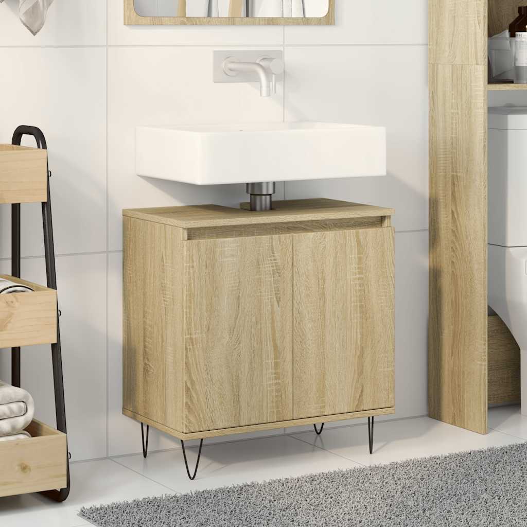 vidaXL Bathroom Cabinet Sonoma Oak 58x33x60 cm Engineered Wood 1