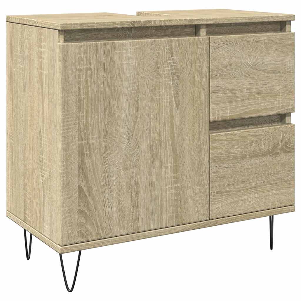vidaXL Bathroom Cabinet Sonoma Oak 65x33x60 cm Engineered Wood 2