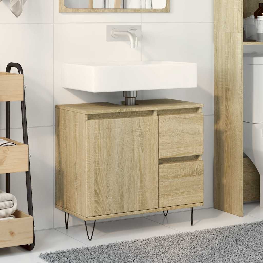 Bathroom Cabinet Engineered Wood in Sonoma Oak