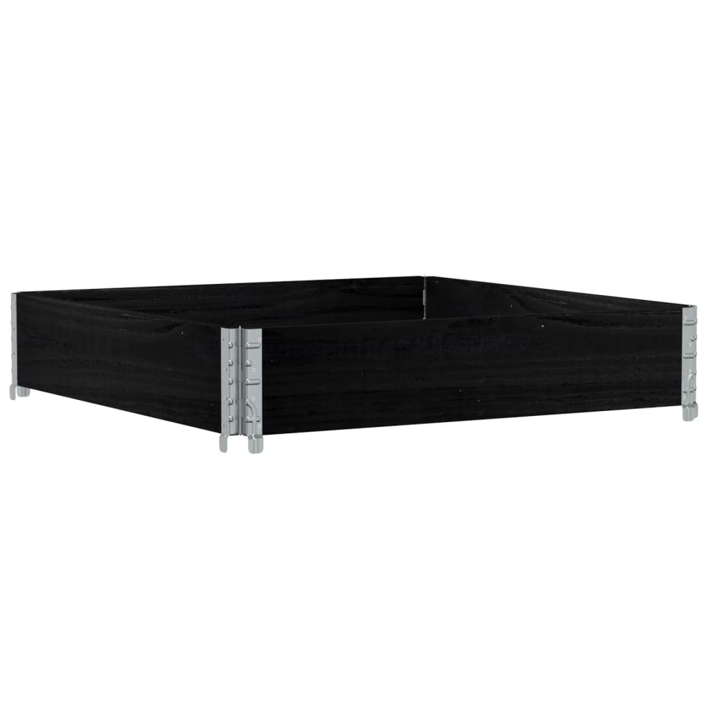 vidaXL Garden Planter Black 100x100 cm Solid Wood Pine 2