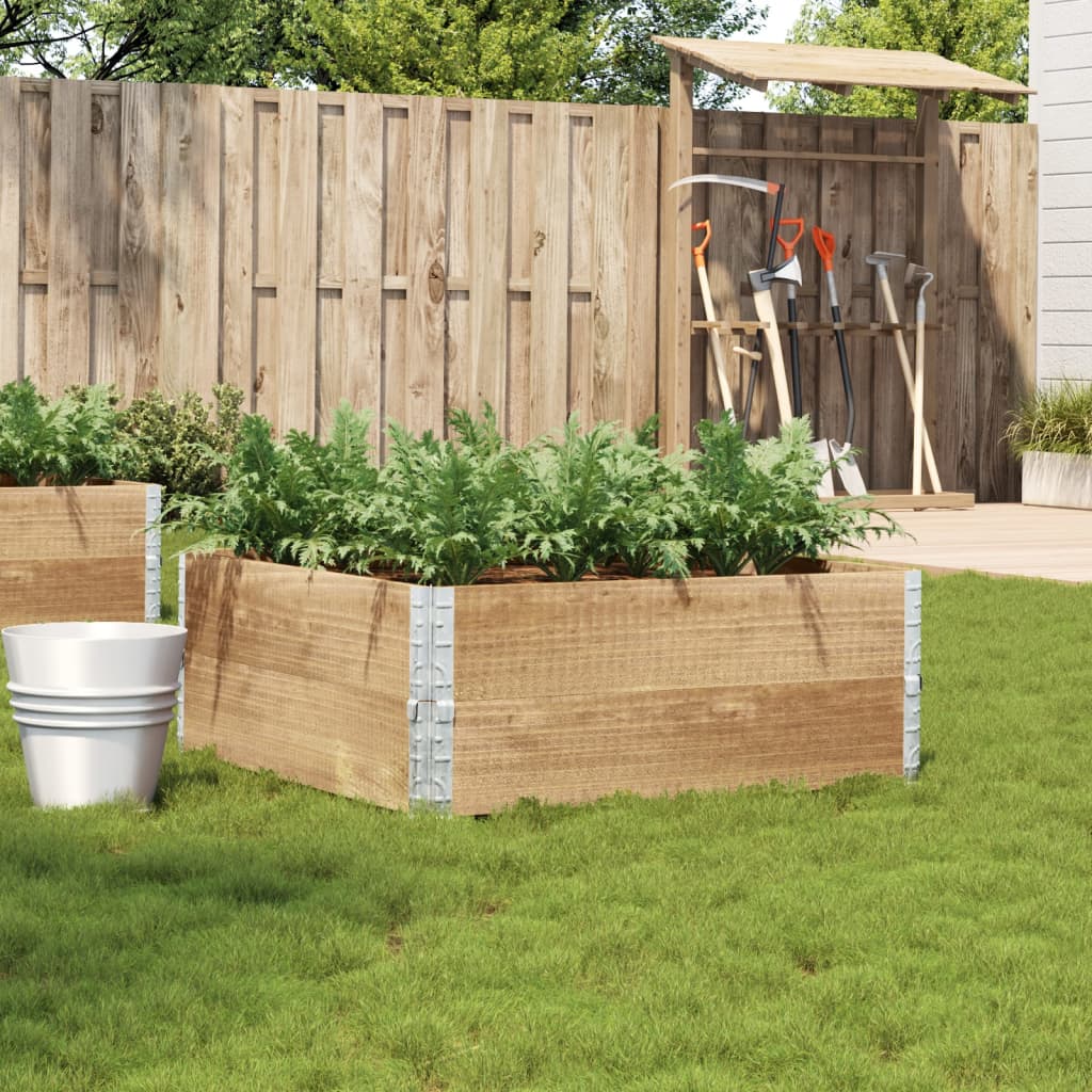 vidaXL Garden Planter 80x60 cm Solid Wood Pine Height 41 cm Natural