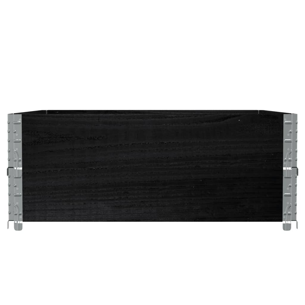 vidaXL Garden Planter Black 100x100 cm Solid Wood Pine 4