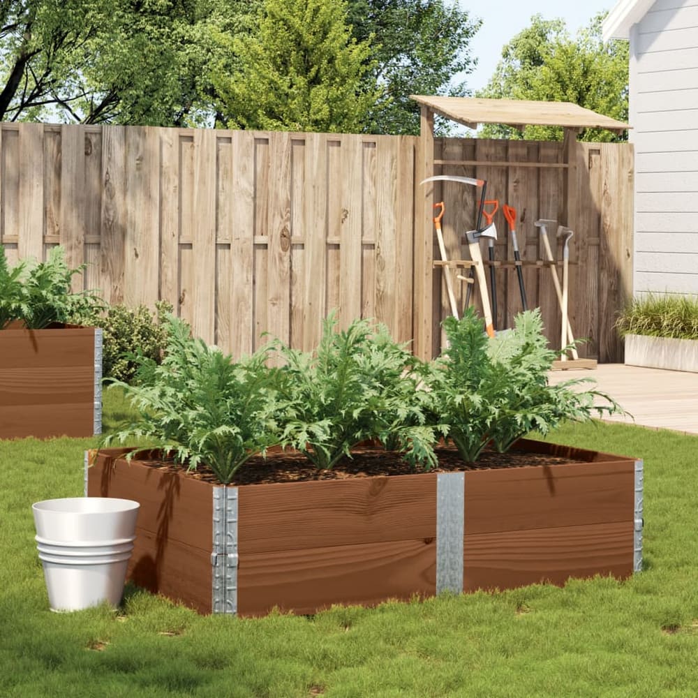 Garden Planter Brown 80x60 cm Solid Wood Pine Height 41 cm Dark Brown 150 cm 100 cm