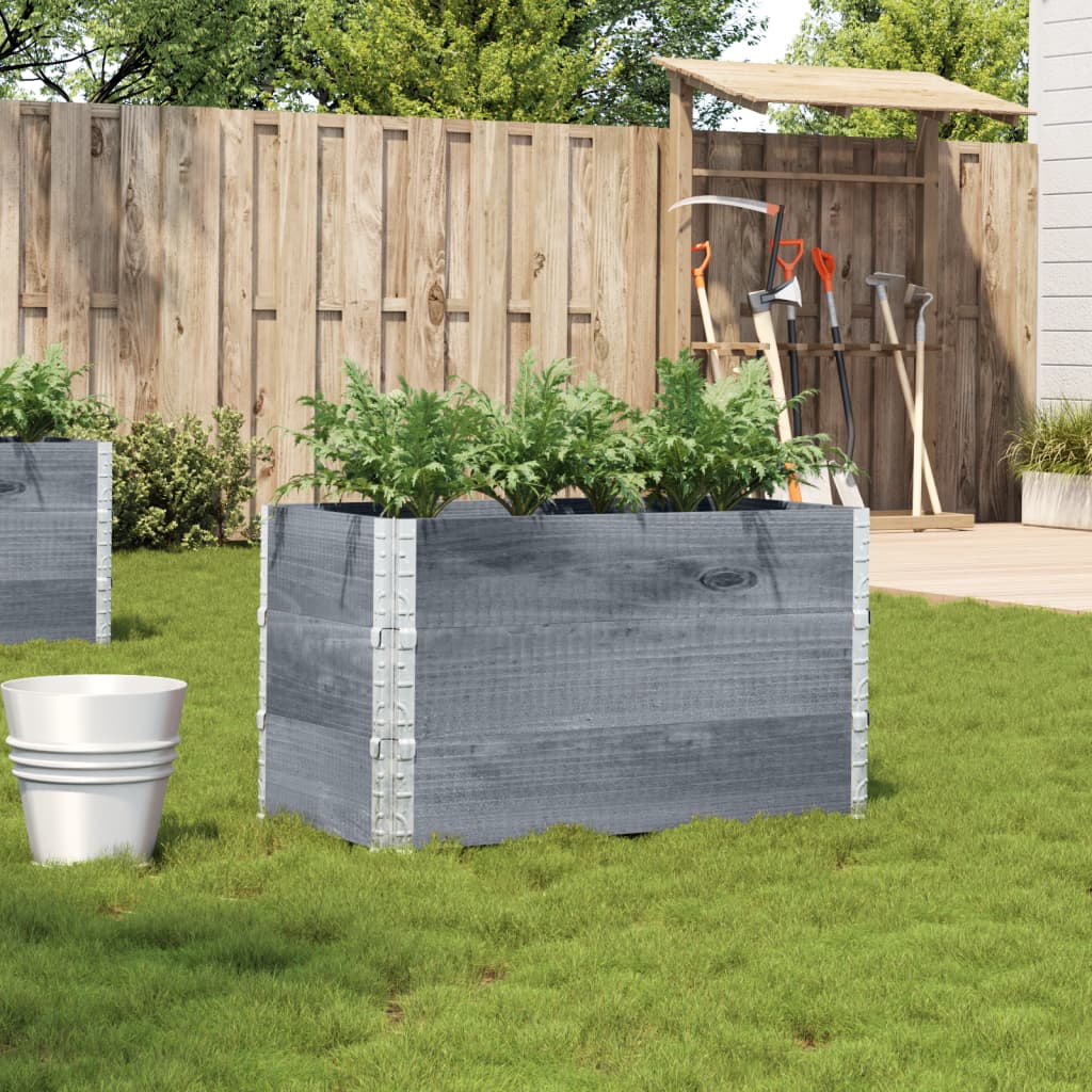Garden Planter 80x60 cm Solid Wood Pine Height 60.5 cm Grey 100 cm 50 cm