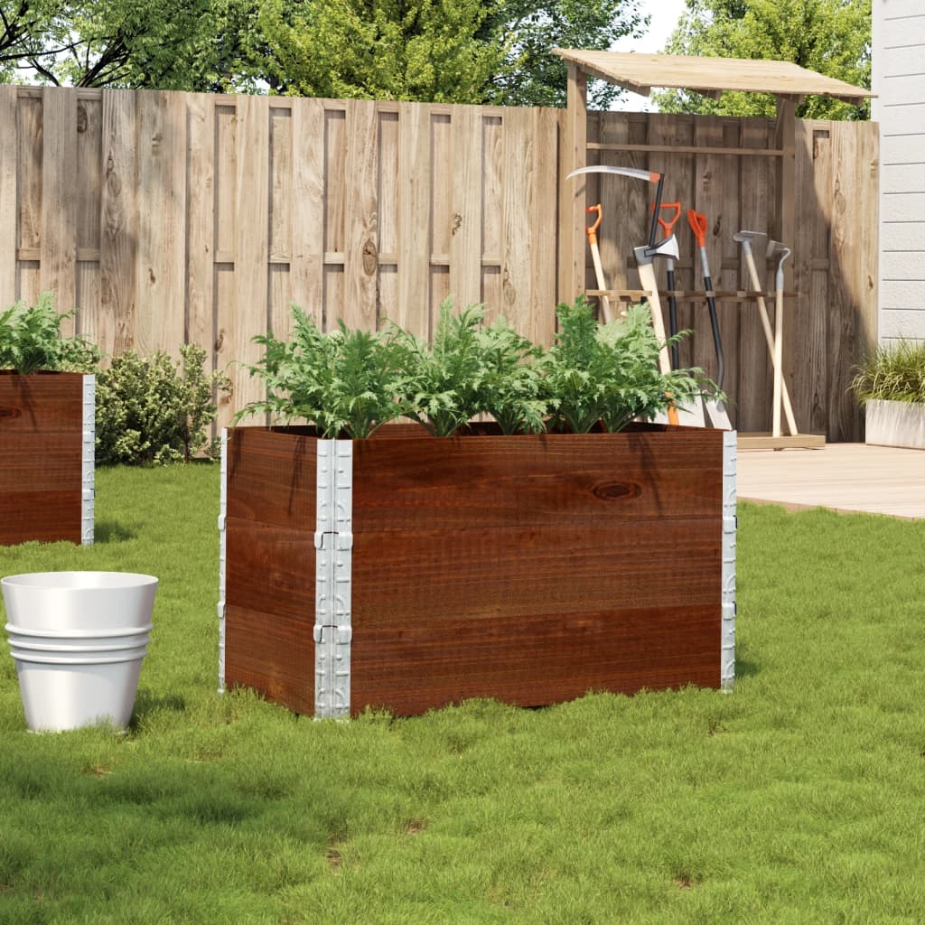 Garden Planter Brown 80x60 cm Solid Wood Pine Height 60.5 cm Dark Brown 100 cm 50 cm