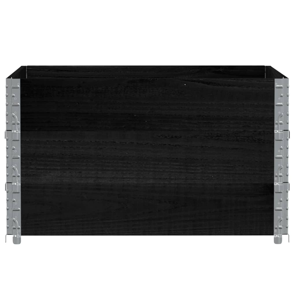 Garden Planter 80x60 cm Solid Wood Pine Height 60.5 cm Black 100 cm 100 cm