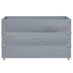 Garden Planter 80x60 cm Solid Wood Pine Height 60.5 cm Grey 100 cm 100 cm