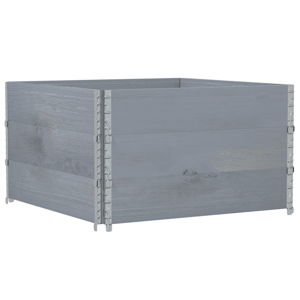Garden Planter 80x60 cm Solid Wood Pine Height 60.5 cm Grey 100 cm 100 cm