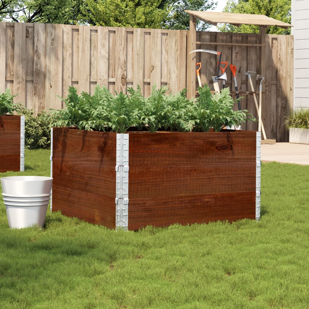 Garden Planter Brown 80x60 cm Solid Wood Pine Height 60.5 cm Dark Brown 100 cm 100 cm