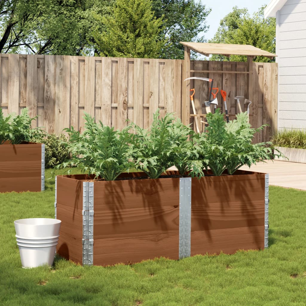 Garden Planter Brown 80x60 cm Solid Wood Pine Height 60.5 cm Dark Brown 150 cm 50 cm