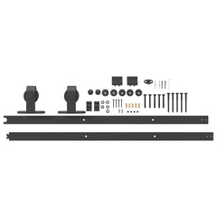 vidaXL Sliding Door Hardware Kit 200 cm Steel Black 5
