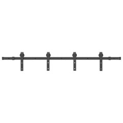 vidaXL Sliding Door Hardware Kit 183 cm Steel Black 2