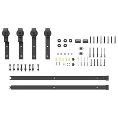 vidaXL Sliding Door Hardware Kit 183 cm Steel Black 5