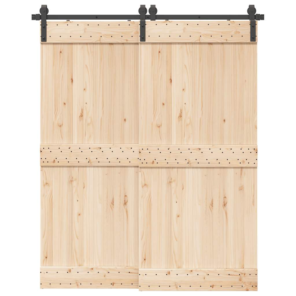 Sliding Door Hardware Kit Steel Black 183 cm